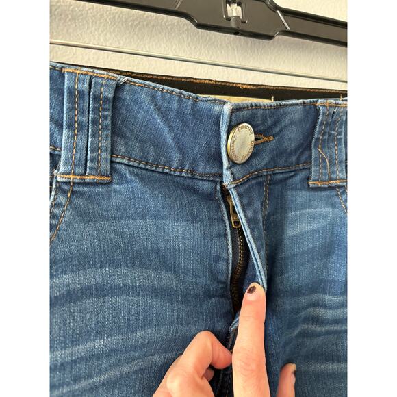 Democracy Jeans Ab Technology Women's 6 Medium Wash Denim Distressed Skinny - Picture 4 of 8